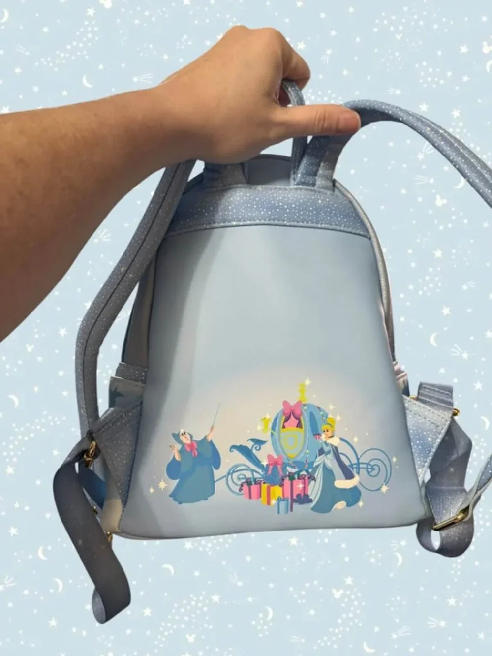 Loungefly Disney Cinderella Light Up Holiday Castle Mini Backpack and Wallet
